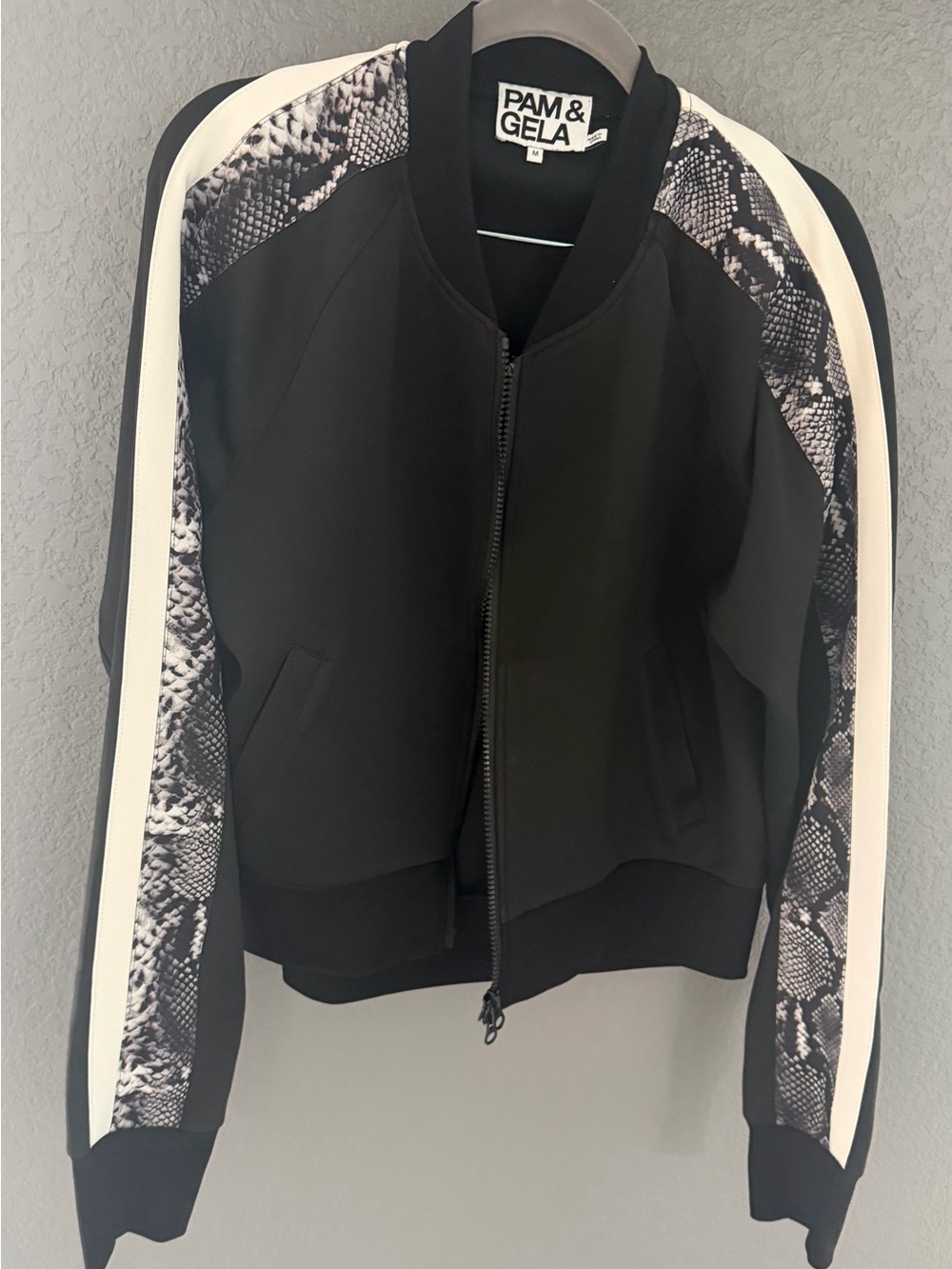 Pam & Gela black with Snake Print Track Jacket & Pants Set - Picture 7 of 13